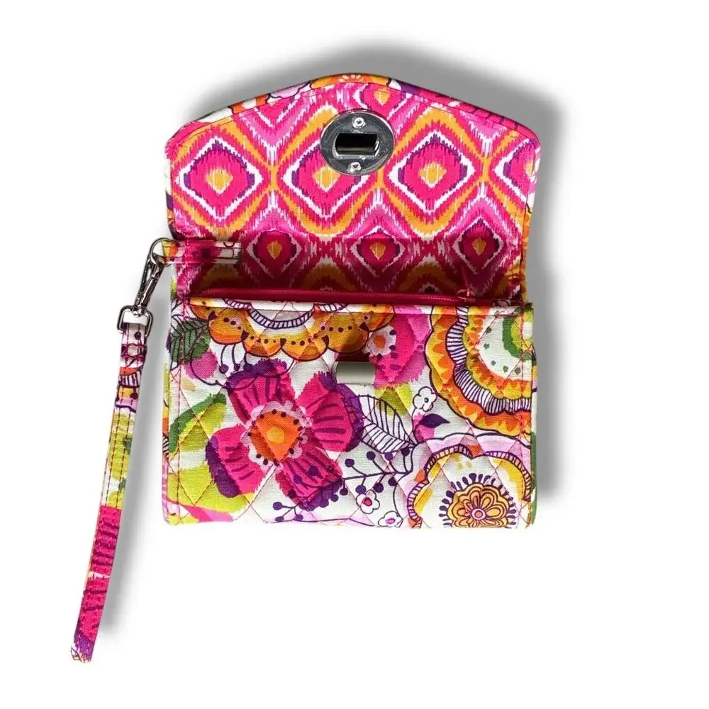 Vera Bradley retired Clementine quilted turnkey clutch wallet wristlet - Picture 3 of 6